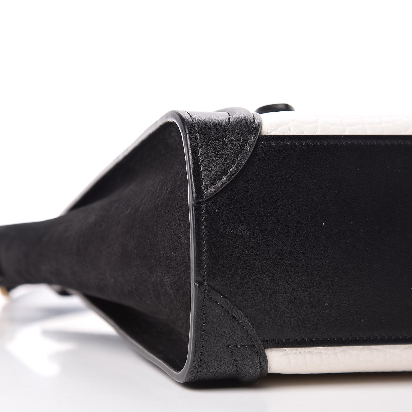 Bullhide Calfskin Nubuck Bi-Color Nano Luggage Black White