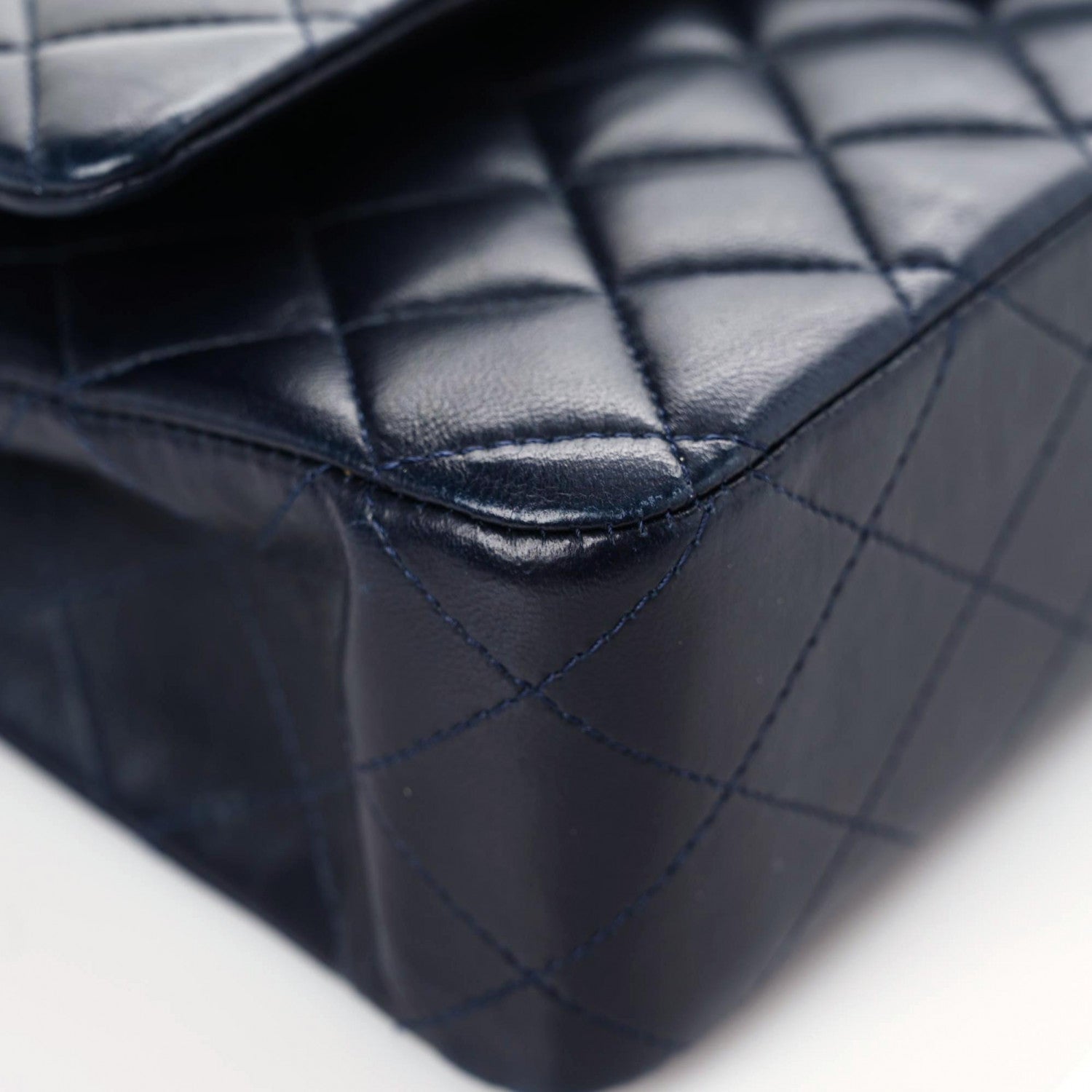 Chanel Lambskin Quilted Medium Double Flap Navy 8 of 12