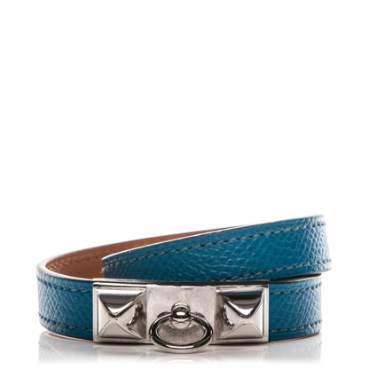 Hermes Epsom Rivale Double Tour Bracelet XS Bleu Izmir 1 of 6