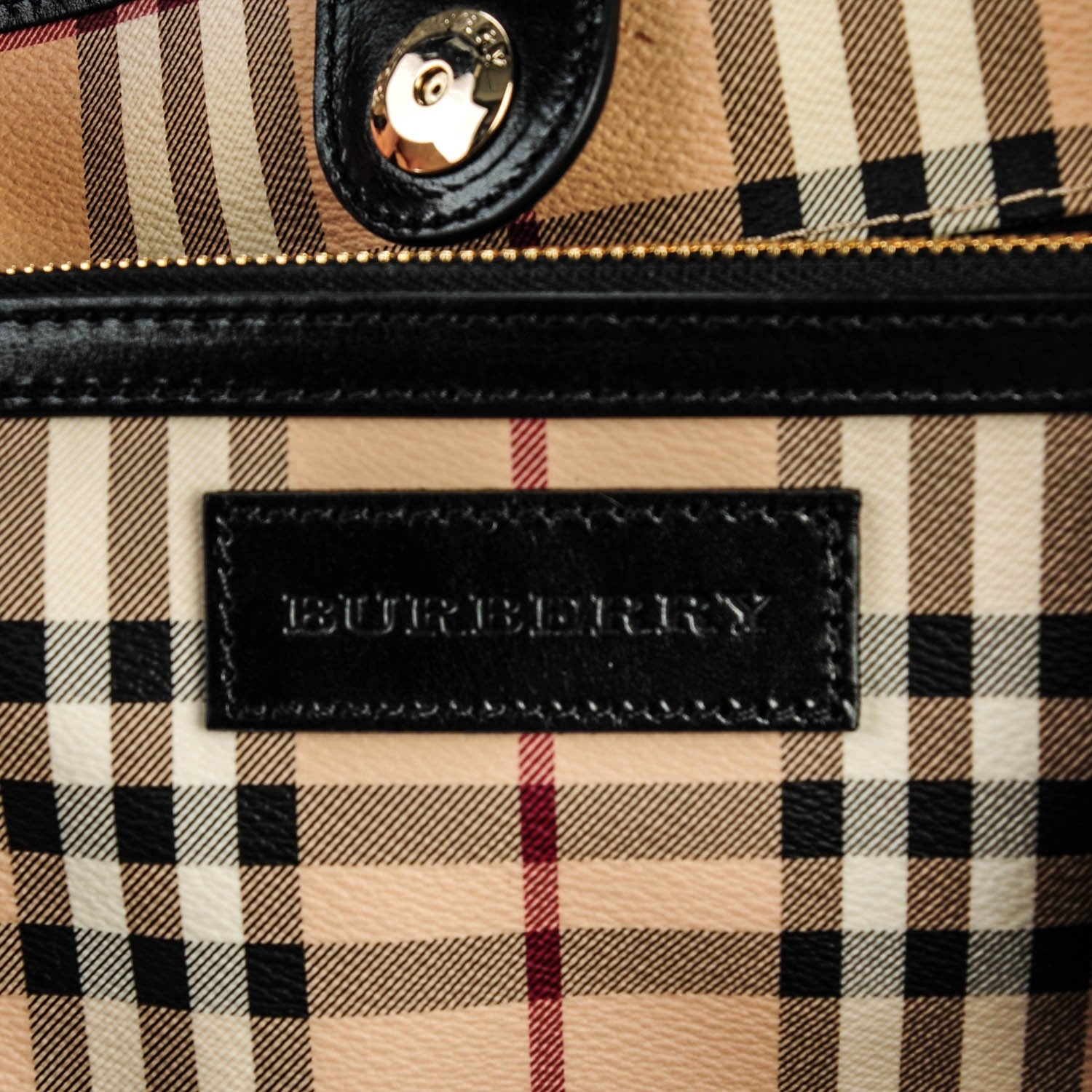 Burberry Haymarket Check Small Canterbury Tote Black 7 of 7