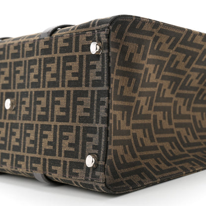 Fendi Recycled Fabric Jacquard Vitello Astro FF 1974 Shopping Tote Tobacco Moro Ebano 10 of 12