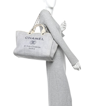 Chanel Woven Straw Raffia Medium Deauville Tote Light Blue 2 of 12