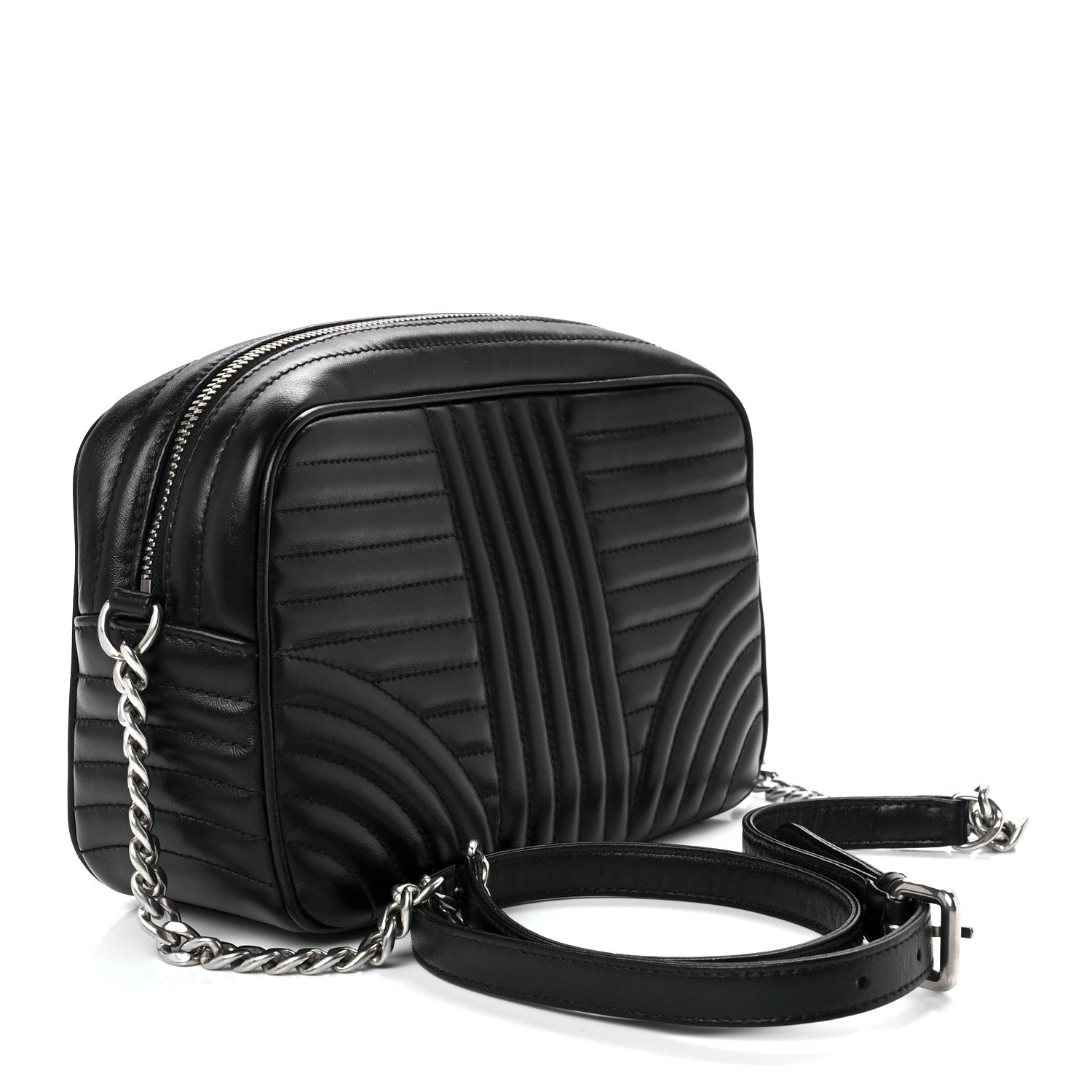 Prada Soft Calfskin Diagramme Camera Bag Black 4 of 12