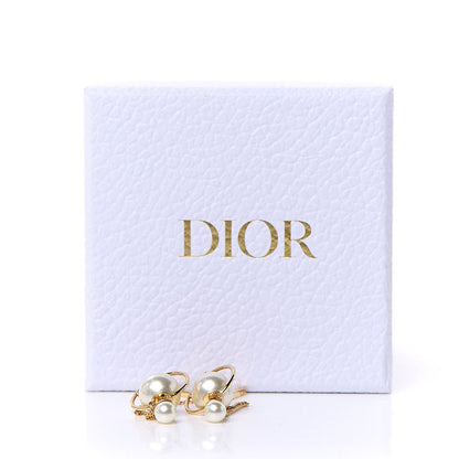 Christian Dior Pearl Tribales Dangle Chain Earrings Gold 5 of 5