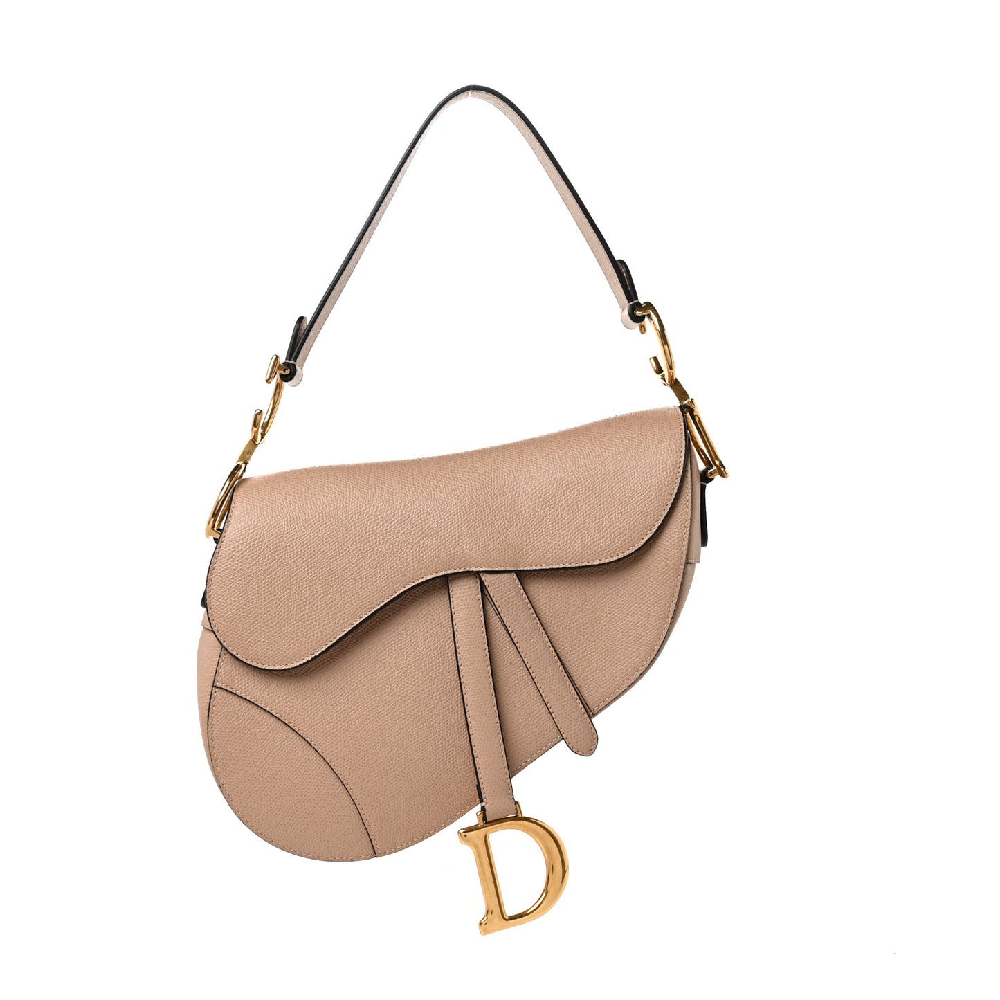 Grained Calfskin Saddle Bag Taupe