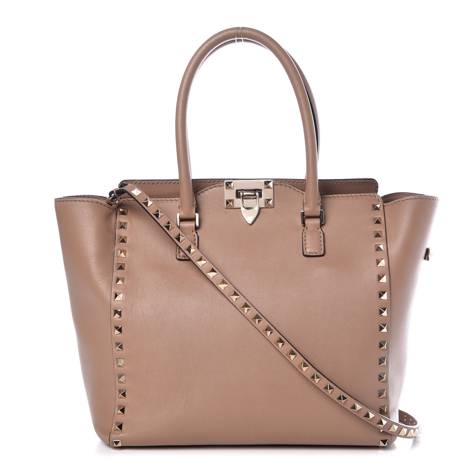 Valentino Garavani Vitello Rockstud Double Handle Tote Alpaca 1 of 13
