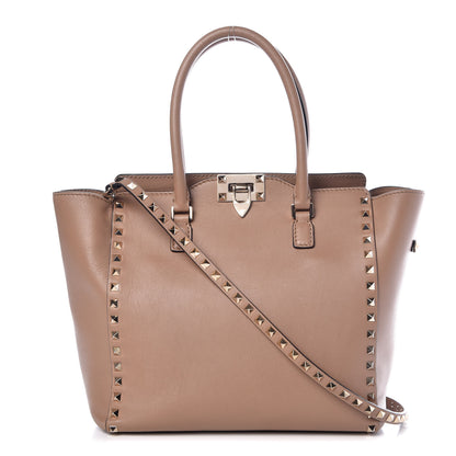 Valentino Garavani Vitello Rockstud Double Handle Tote Alpaca 1 of 13