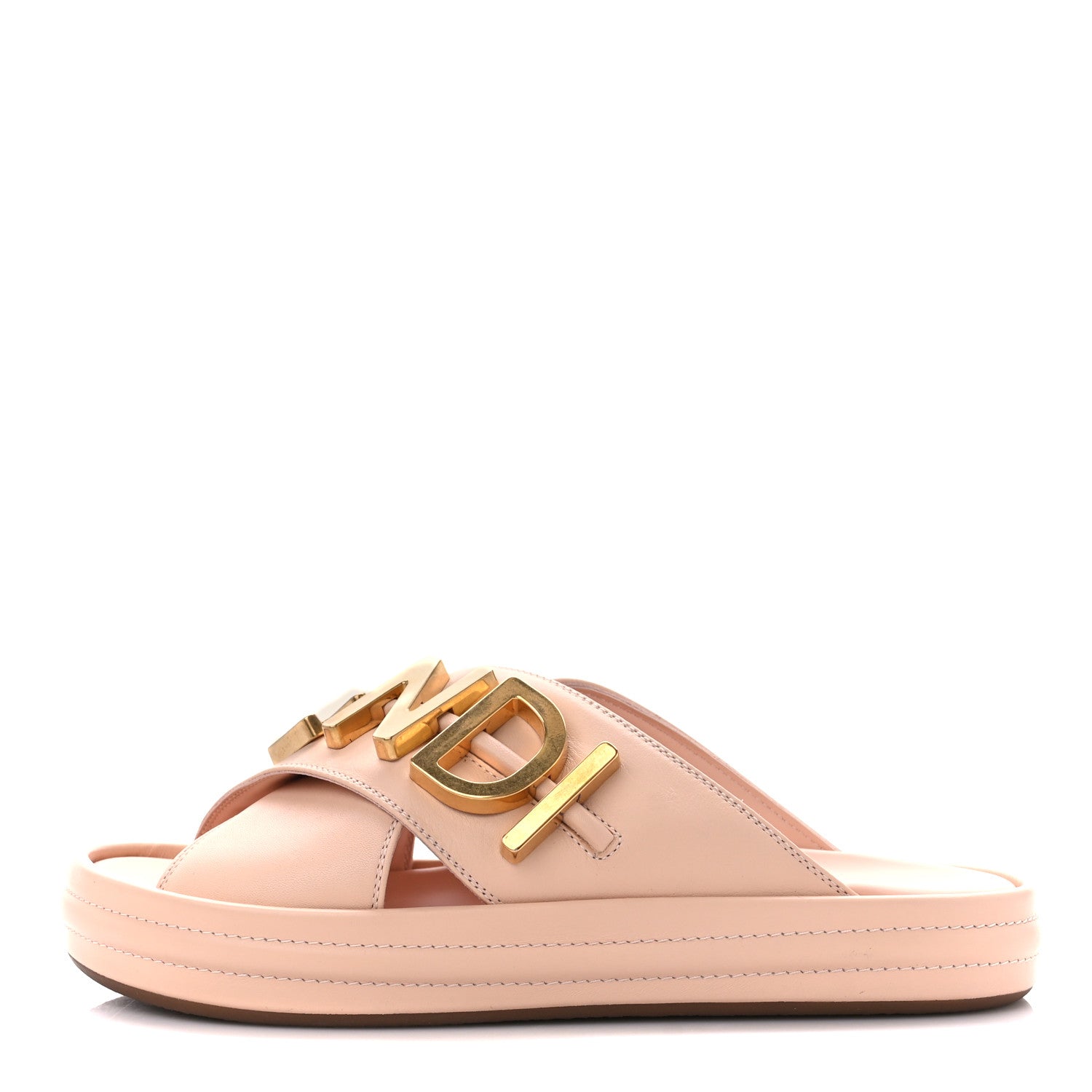 Fendi Vitello Womens Fendigraphy Slide Sandals 36 Light Rose 1 of 9