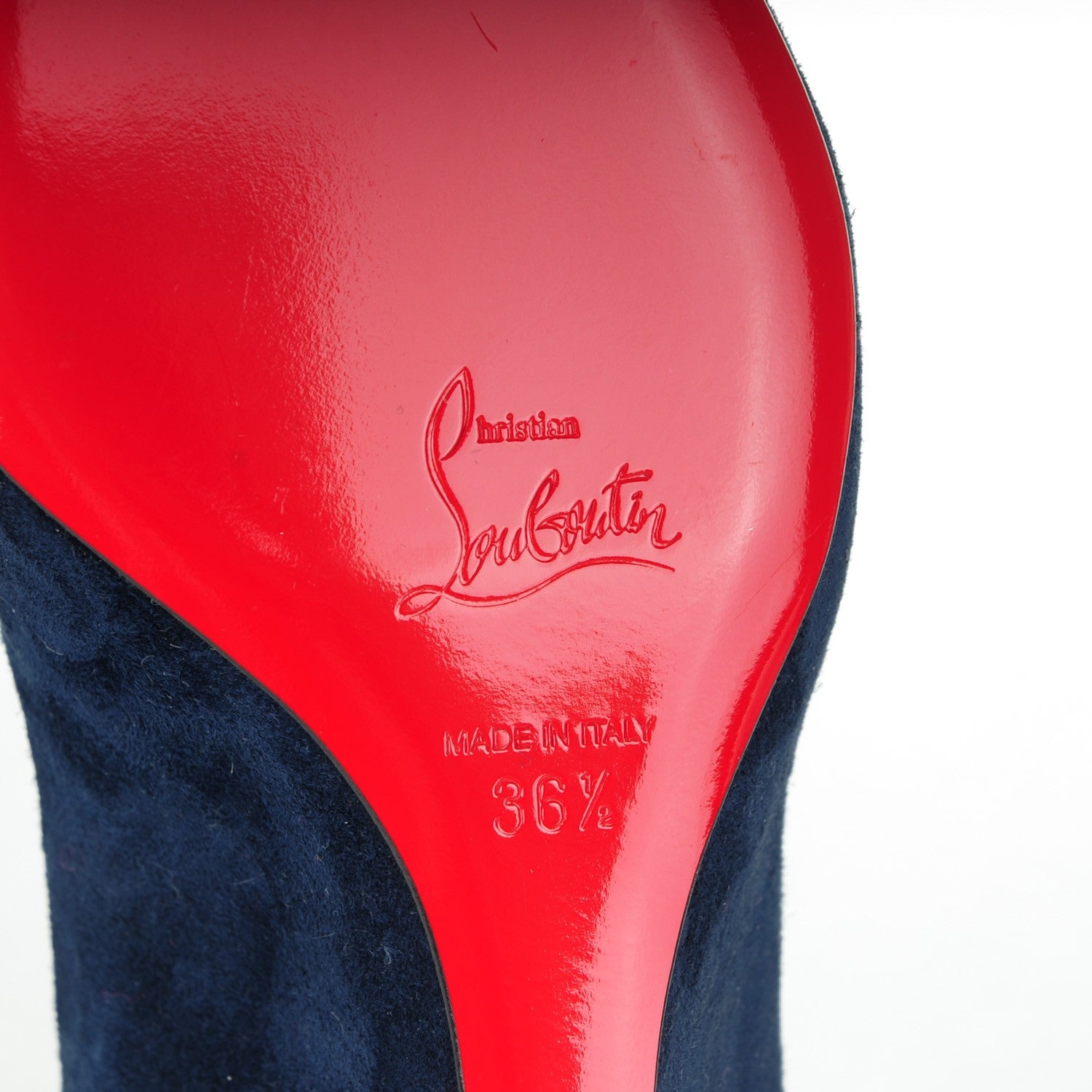 Christian Louboutin Veau Velours Pipina 55 Wedges 36.5 Night