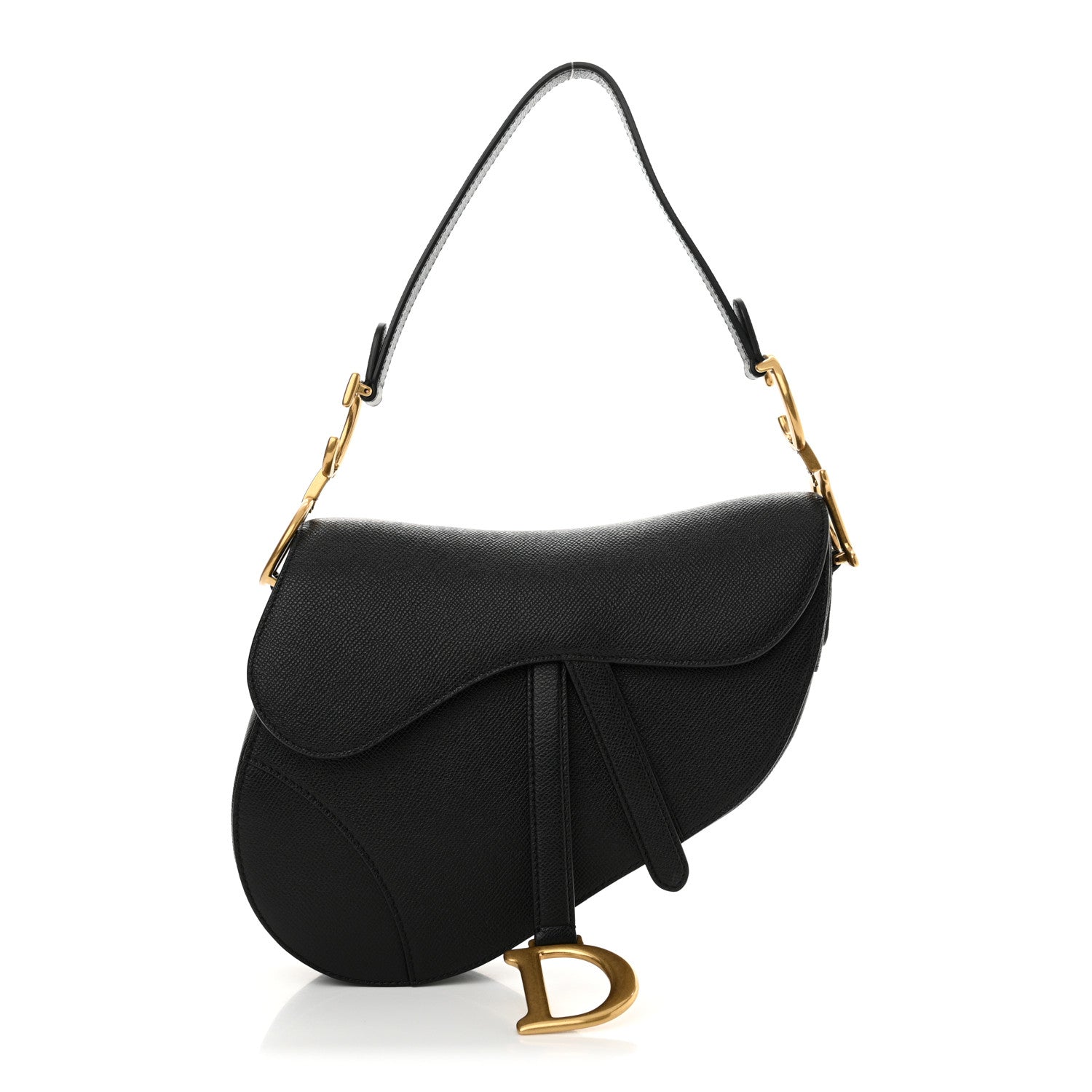 Christian Dior Grained Calfskin Saddle Bag Black 1 of 11