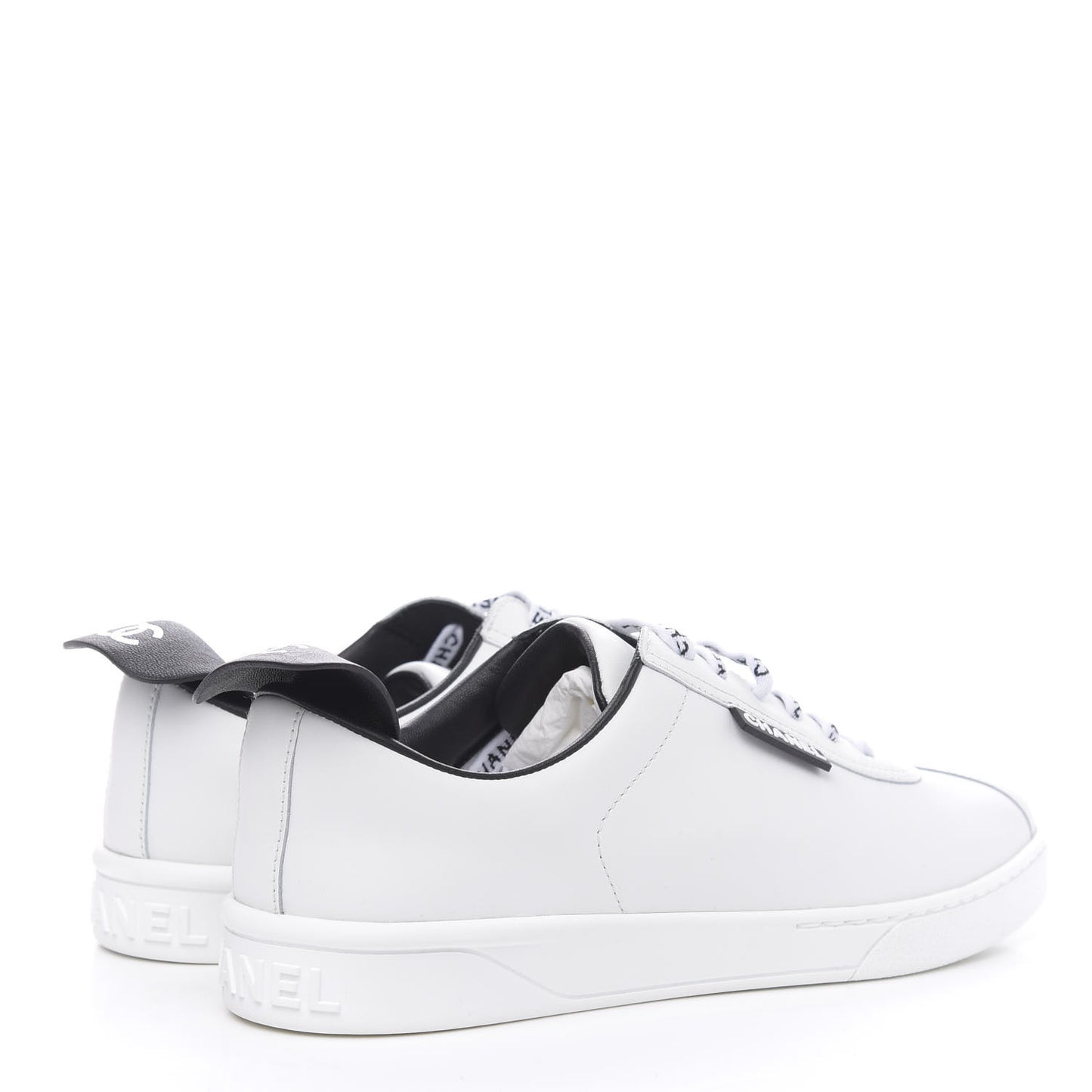 Calfskin CC Womens Sneakers 38 White