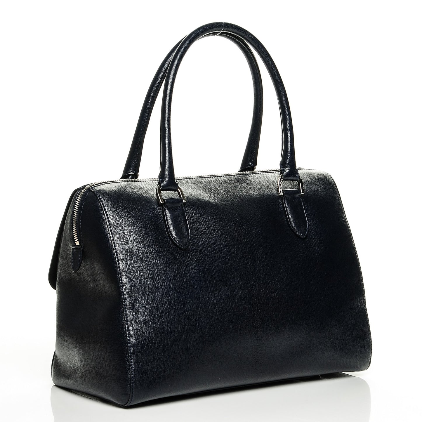 Glossy Goatskin Medium Del Rey Satchel Midnight Blue