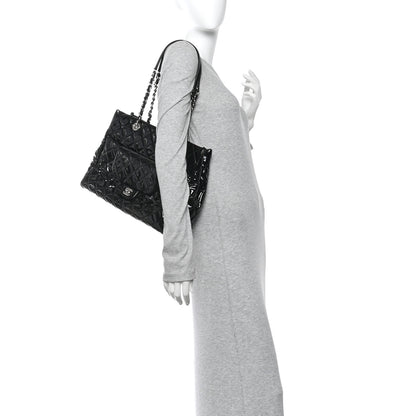 Chanel Patent Quilted Large Coco Shine Shopping Tote Black 2 of 11