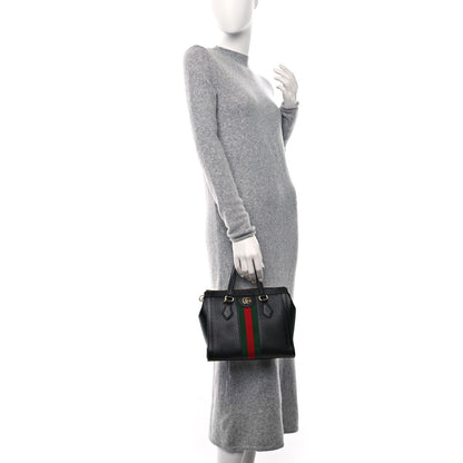 Gucci Textured Calfskin Web Small Ophidia Tote Bag Black 2 of 9