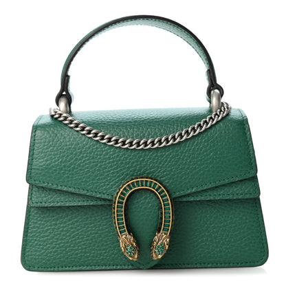 Gucci Dollar Calfskin Crystal Mini Dionysus Top Handle Bag Emerald 1 of 9