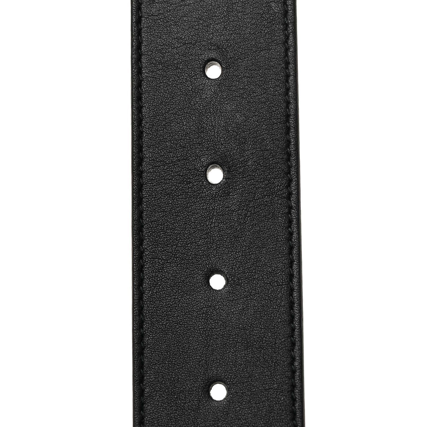 Gucci Calfskin Crystal Double G 40mm Belt 80 32 Black Multicolor 4 of 4