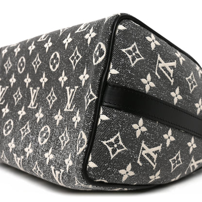 Louis Vuitton Denim Monogram Jacquard Speedy Bandouliere 25 Black 9 of 9