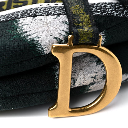 Christian Dior Canvas Embroidered Tie Dye Saddle Bag Green Multicolor 10 of 12
