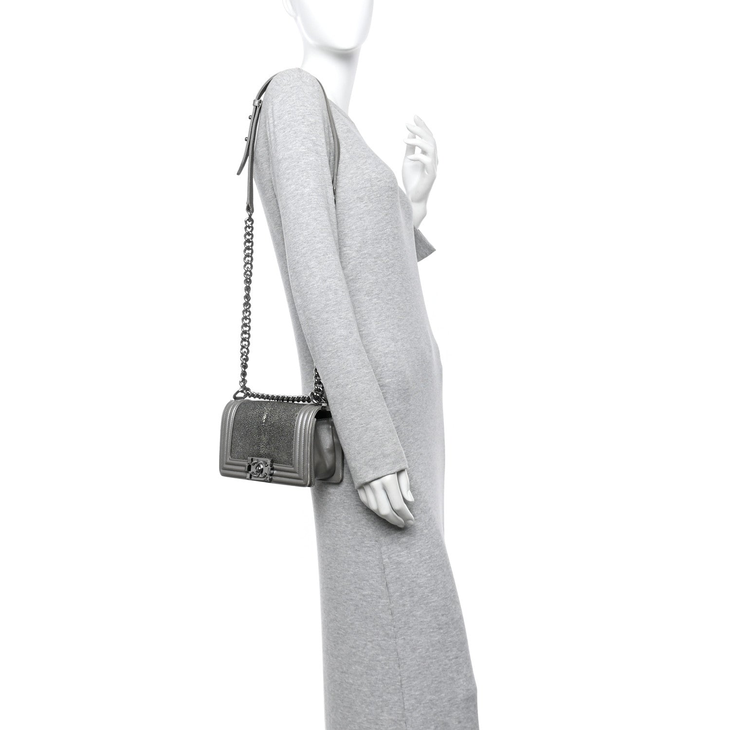 Chanel Galuchat Stingray Small Boy Flap Silver 1798061 – FASHIONPHILE