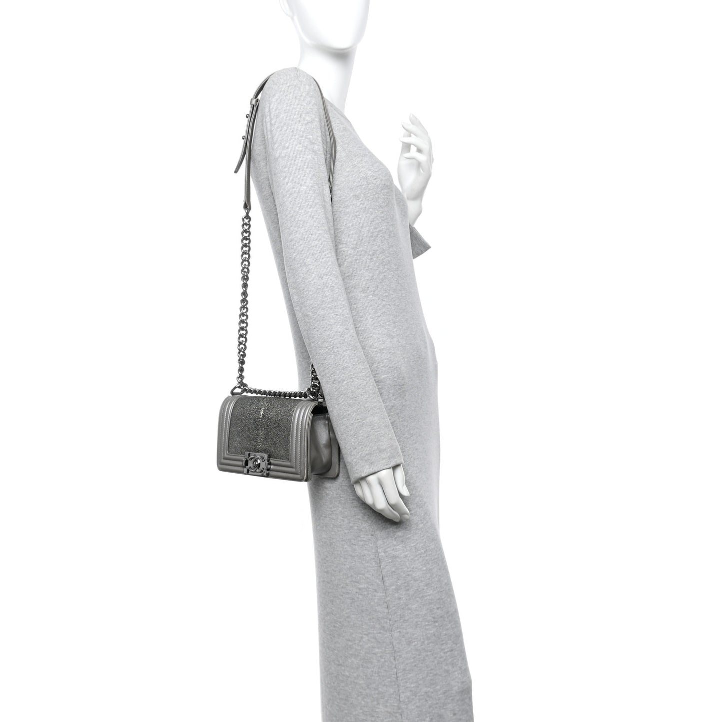 Galuchat Stingray Small Boy Flap Silver