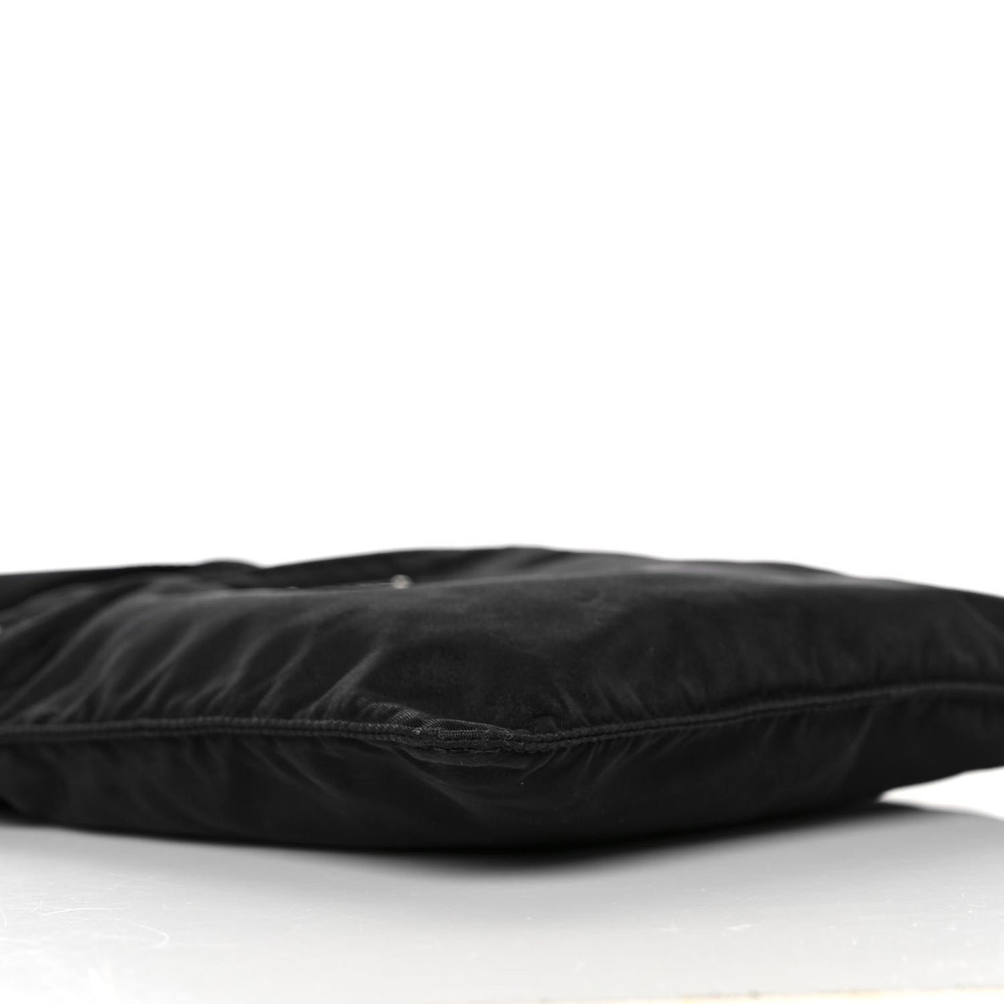 Tessuto Nylon Saffiano Flat Messenger Bag Black