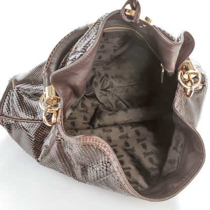Gucci Python Large Indy Top Handle Hobo Brown 5 of 7