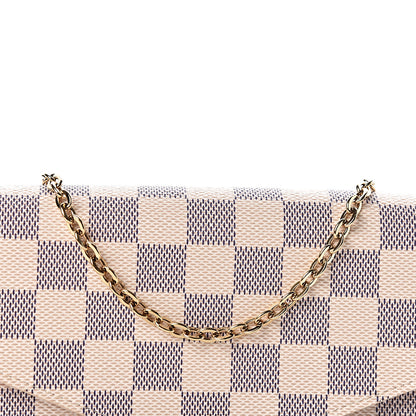 Louis Vuitton Damier Azur Pochette Felicie Chain Wallet Rose Ballerine 9 of 12