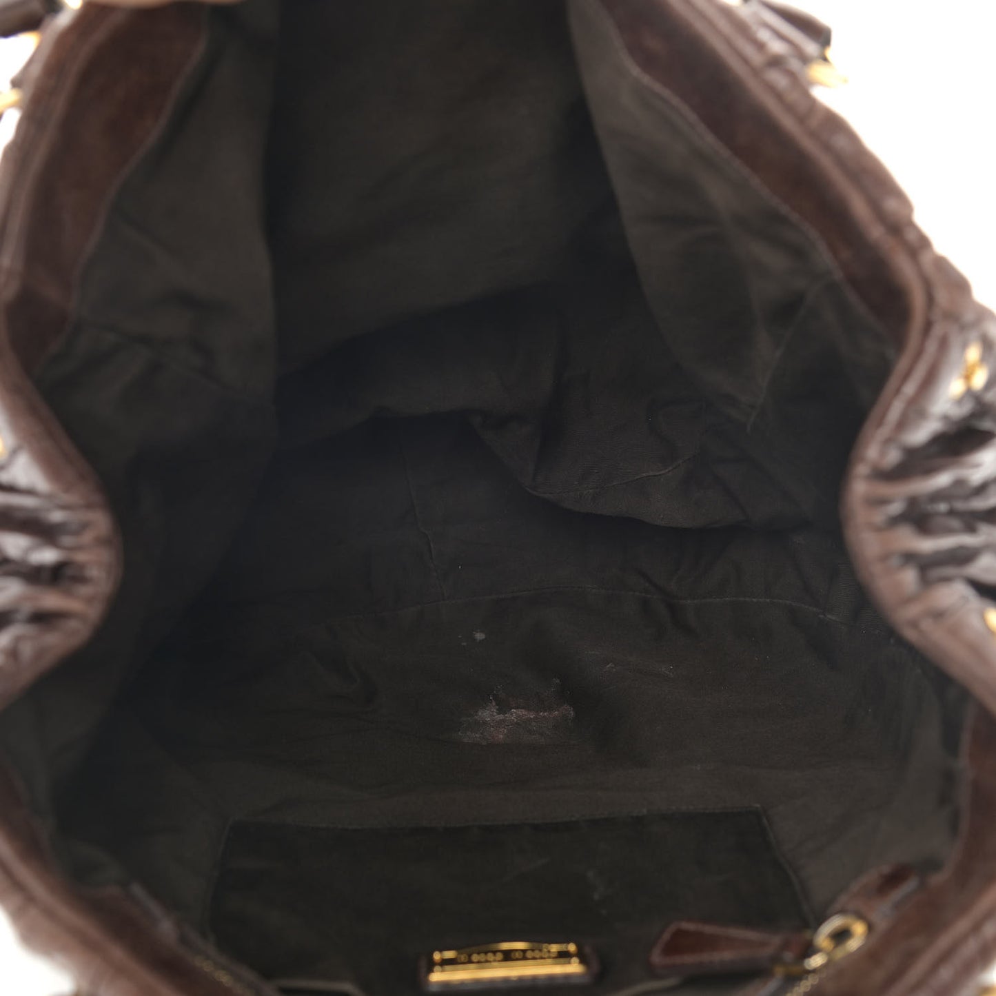 Nappa Matelasse Top Handle Satchel Brown