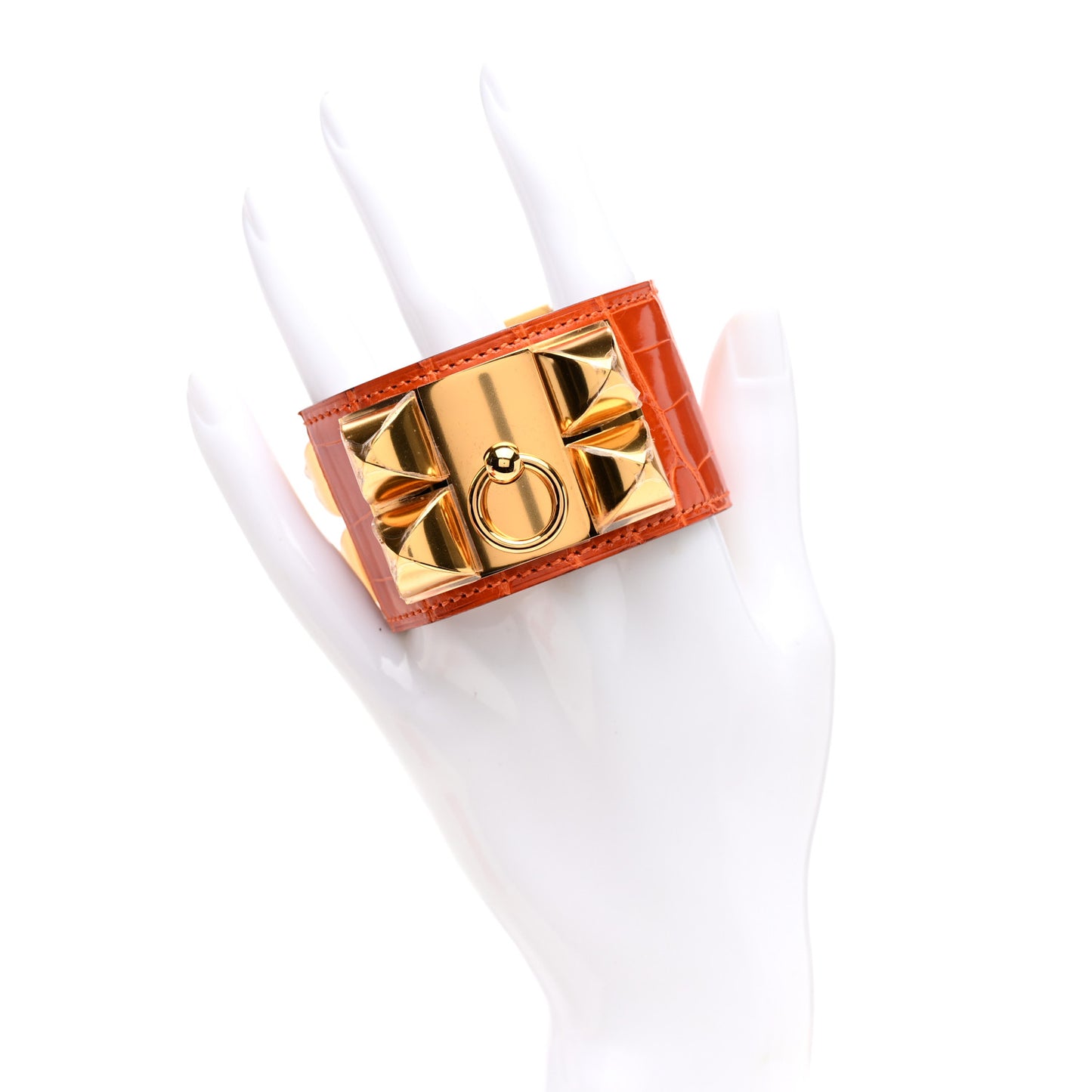 Shiny Alligator Collier De Chien CDC Bracelet S Orange