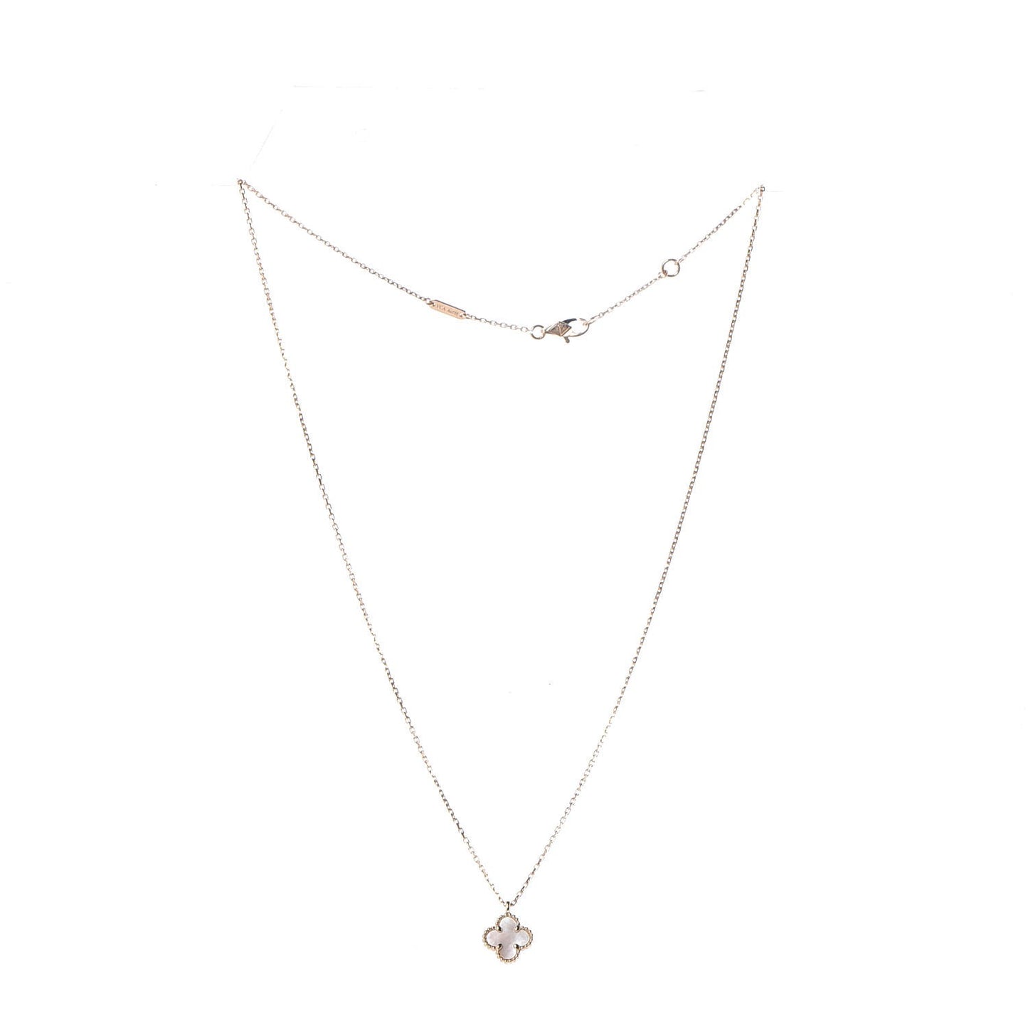18K Yellow Gold Mother of Pearl Sweet Alhambra Pendant Necklace