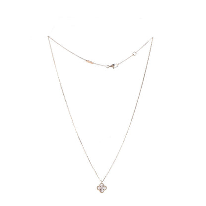 Van Cleef & Arpels 18K Yellow Gold Mother of Pearl Sweet Alhambra Pendant Necklace 3 of 8