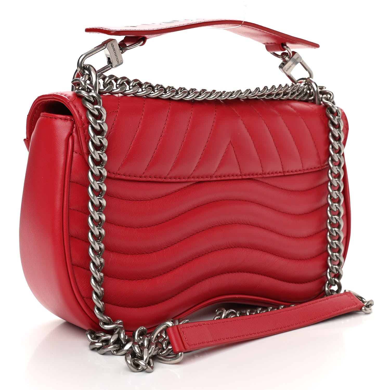 Louis Vuitton Calfskin New Wave Chain MM Ecarlate 3 of 10