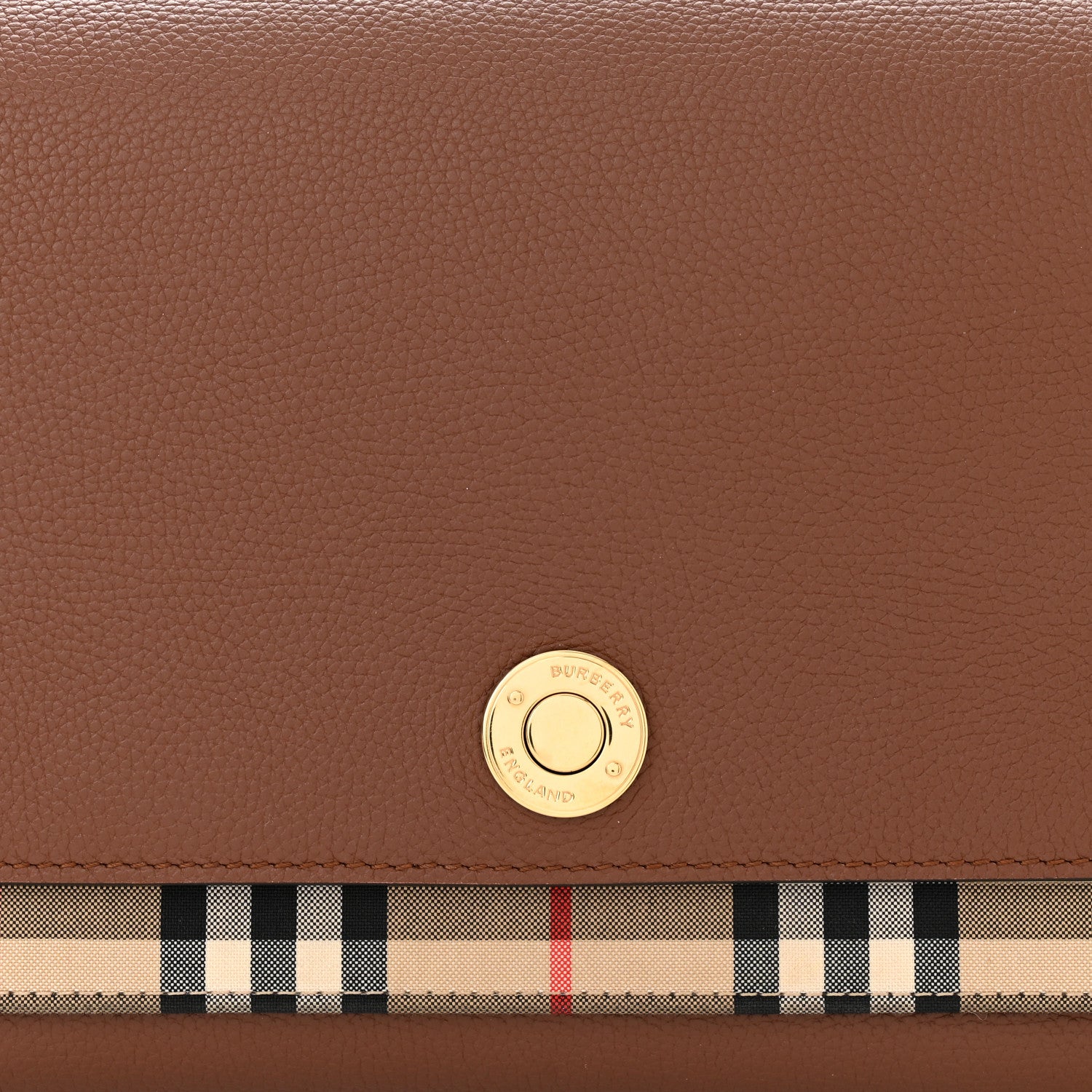 Burberry Calfskin Vintage Check Note Crossbody Bag Tan 7 of 9