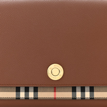 Burberry Calfskin Vintage Check Note Crossbody Bag Tan 7 of 9