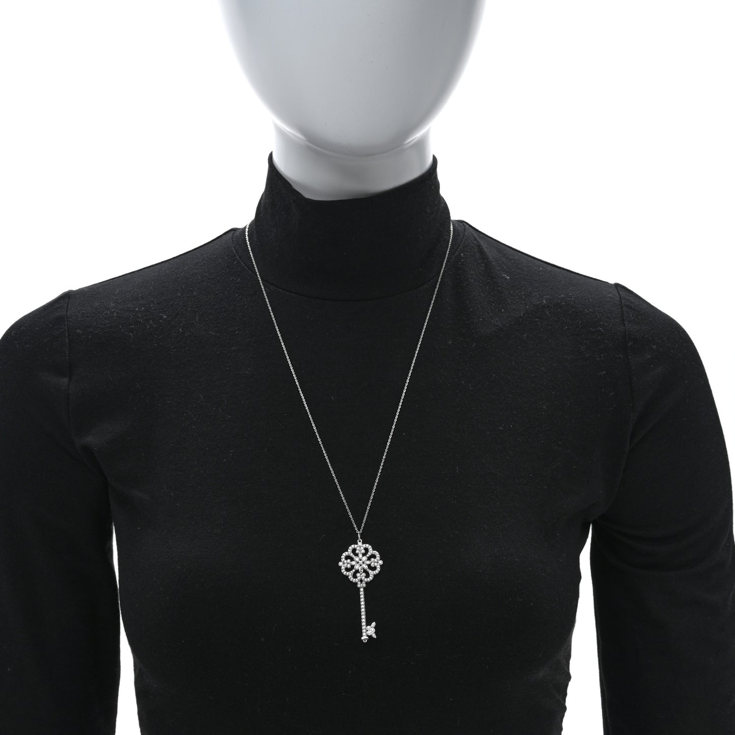 Platinum Diamond Enchant Primrose Key Pendant