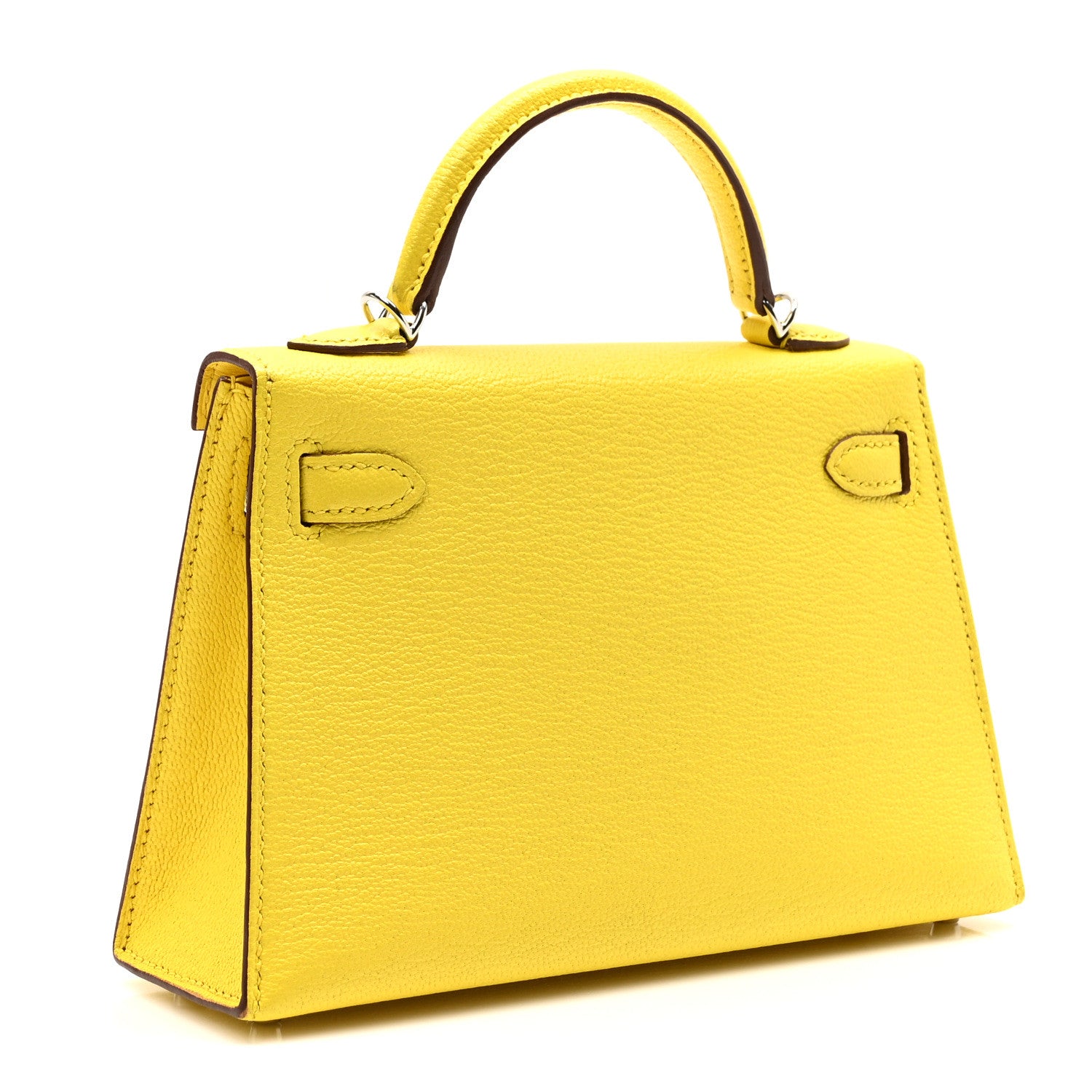 Hermes Chevre Mysore Mini Kelly Sellier 20 Jaune Citron 3 of 11