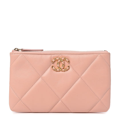 Chanel Goatskin Quilted 19 Cosmetic Case Light Pink 1 of 7