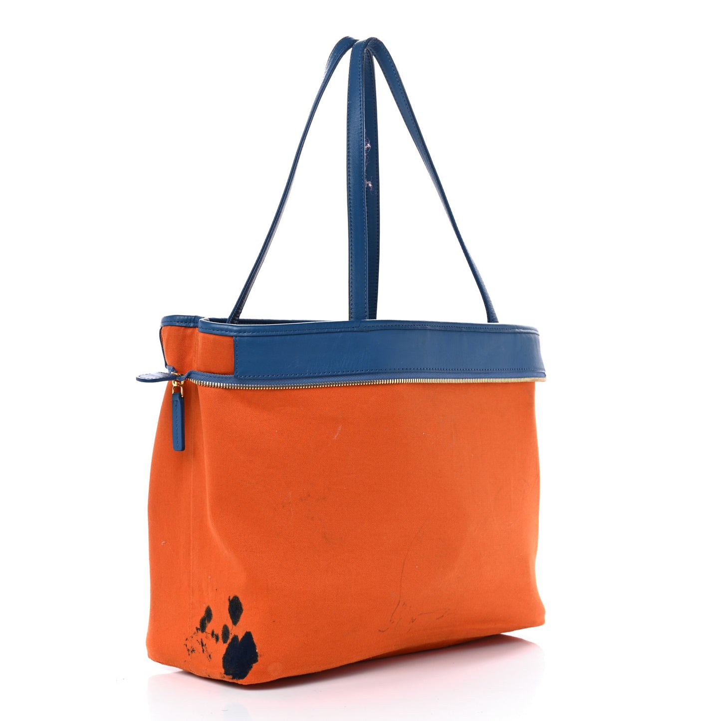 Visetos Medium Reversible Shopper Tote Cognac Blue