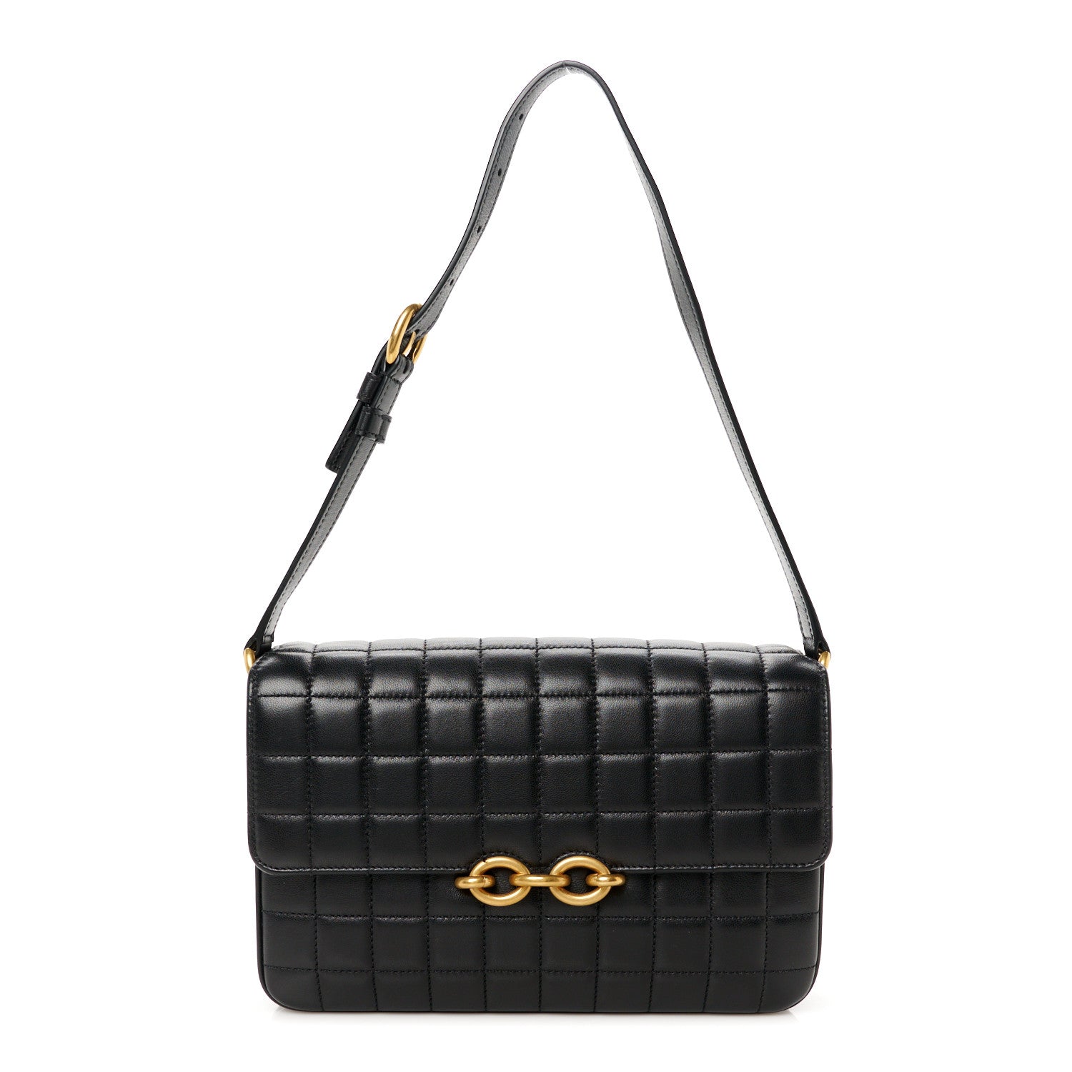 Saint Laurent Lambskin Carre Quilted Le Maillon Satchel Black 1 of 11