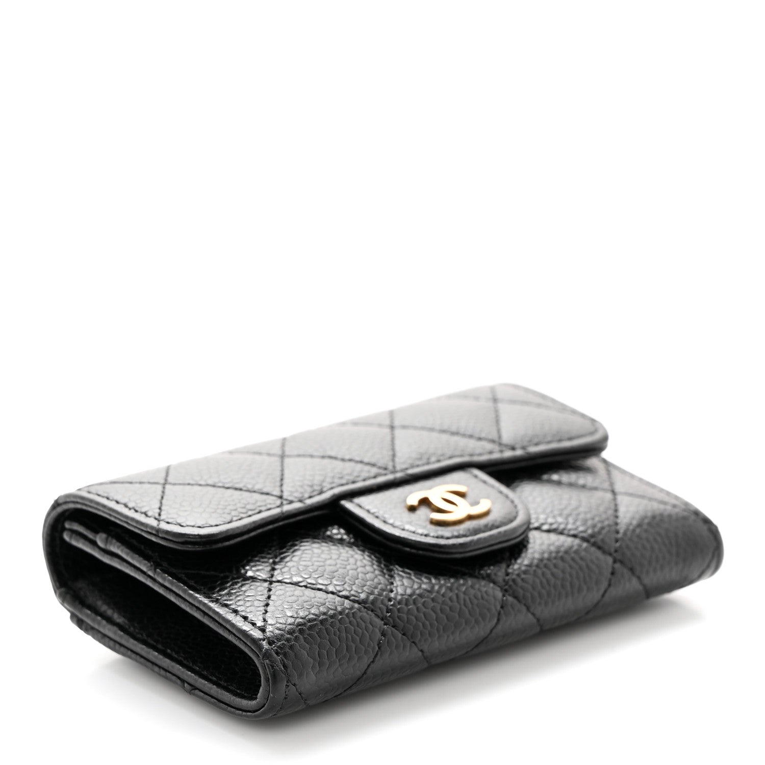 Chanel Caviar Quilted Flap Card Holder Wallet Black 4 of 9