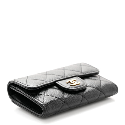 Chanel Caviar Quilted Flap Card Holder Wallet Black 4 of 9
