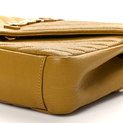 Saint Laurent Sheepskin Matelasse Chevron Monogram Medium College Bag Olive 10 of 10