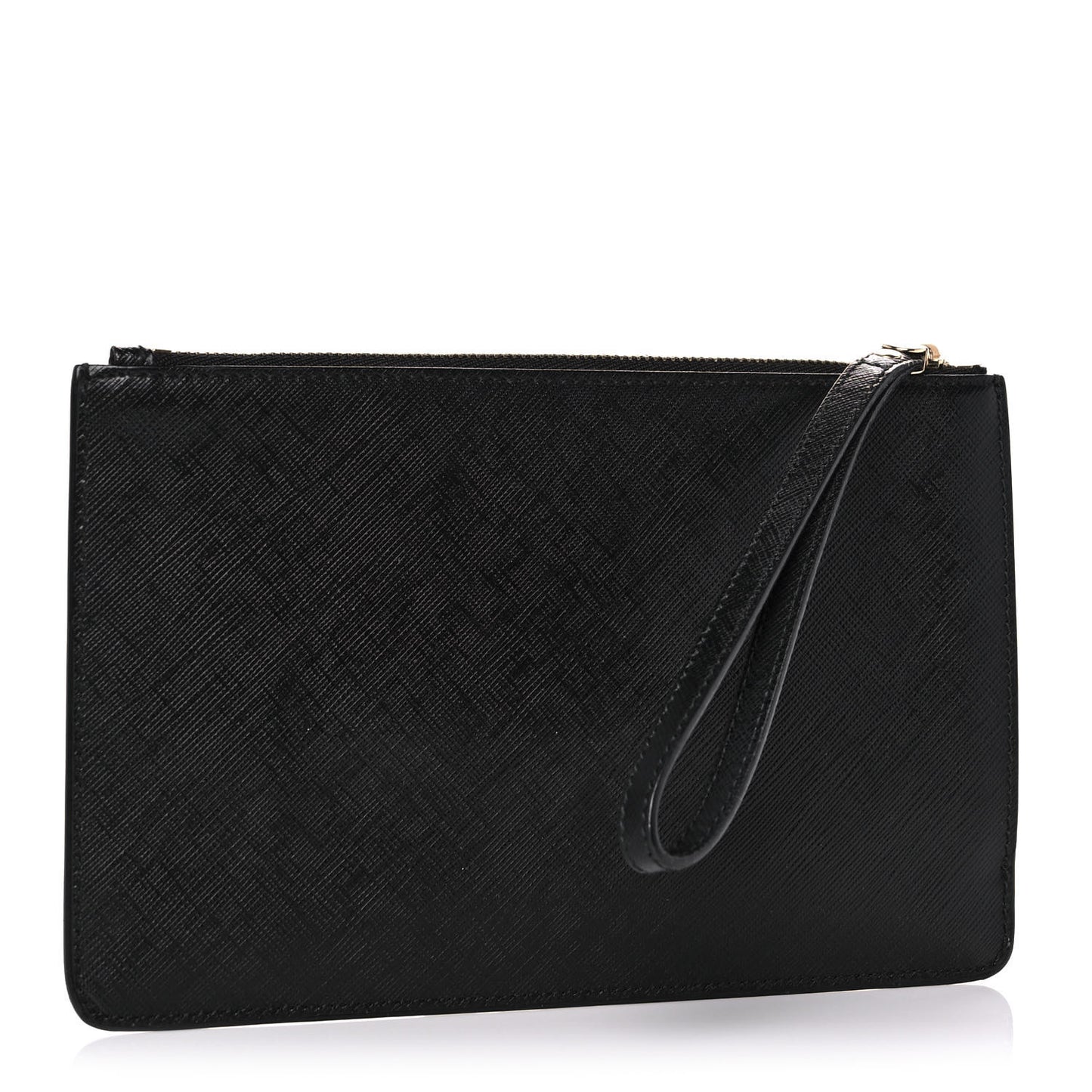 Printed Calfskin Vara Bow Wristlet Clutch Black