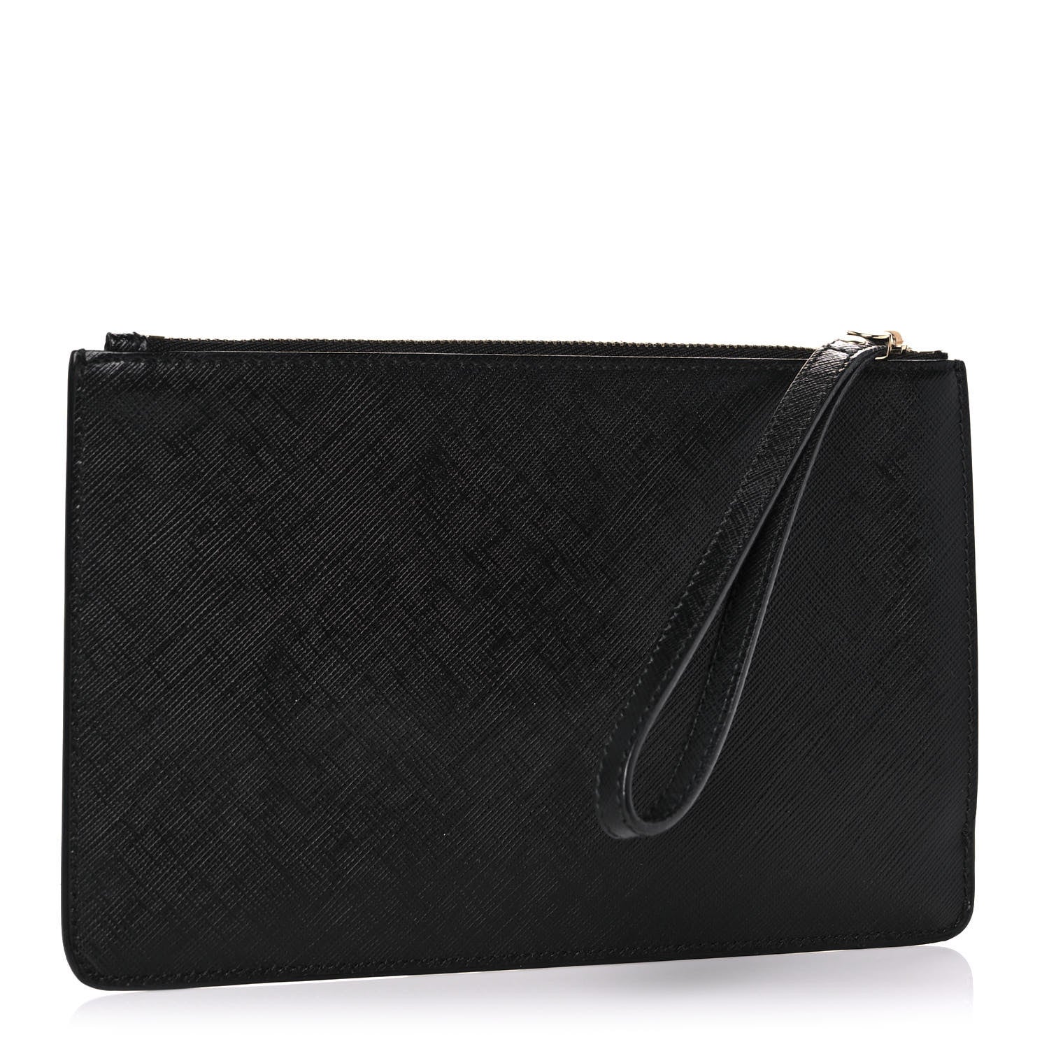 Salvatore Ferragamo Printed Calfskin Vara Bow Wristlet Clutch Black 2 of 6