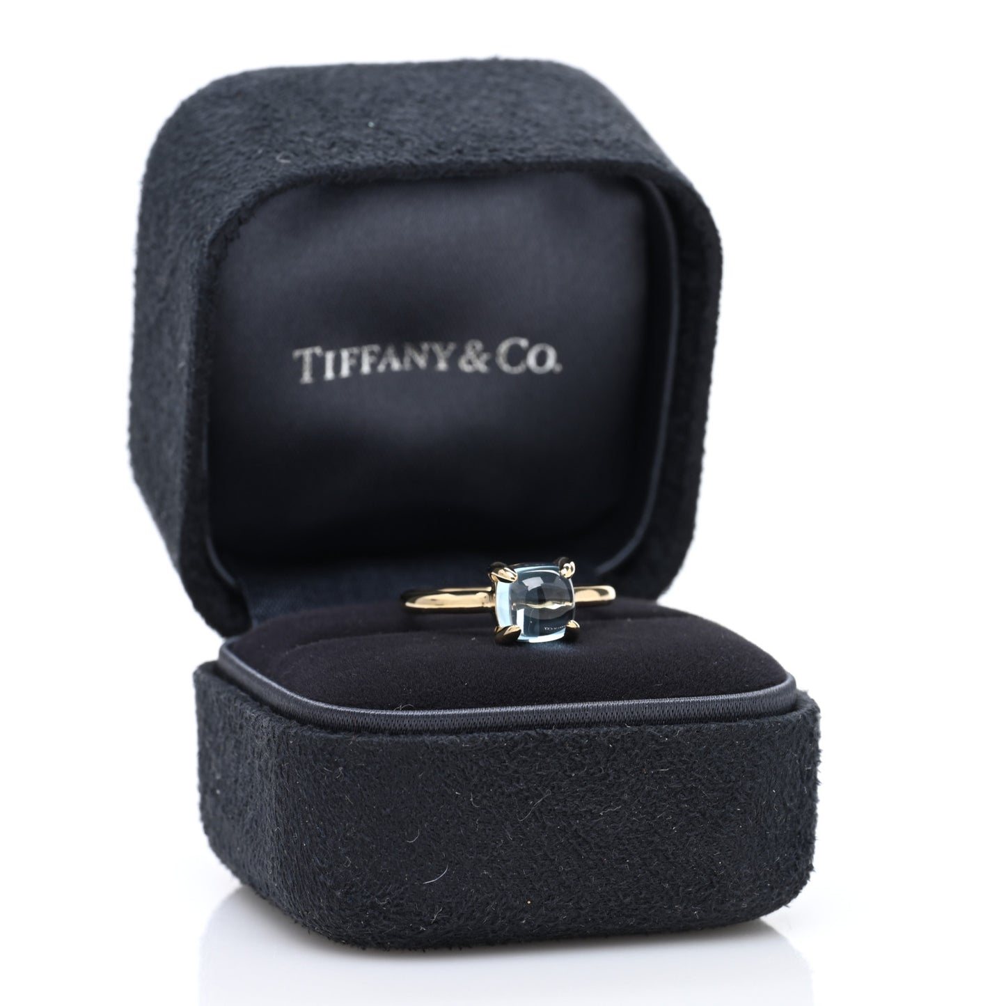 18K Yellow Gold Blue Topaz 7mm Paloma Picasso Sugar Stacks Ring 52 6