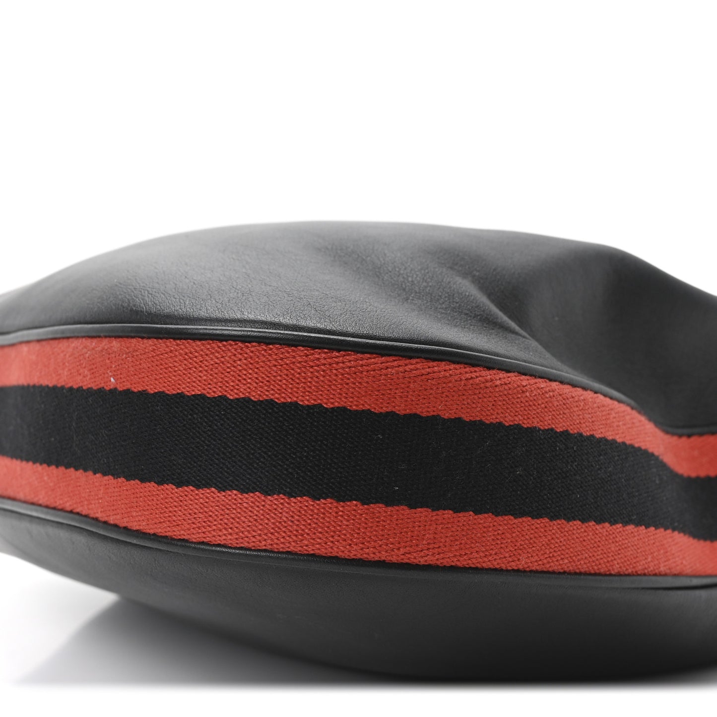 Aria Calfskin Web Large Attache Shoulder Bag Black