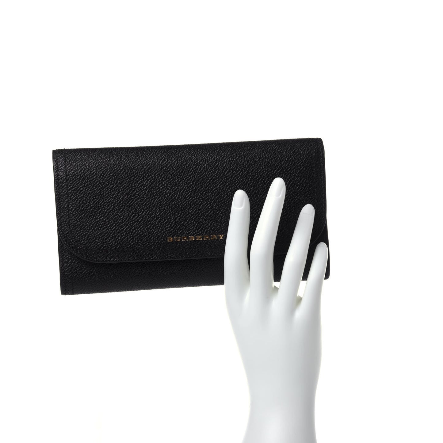 Grain Calfskin Continental Flap Wallet Black