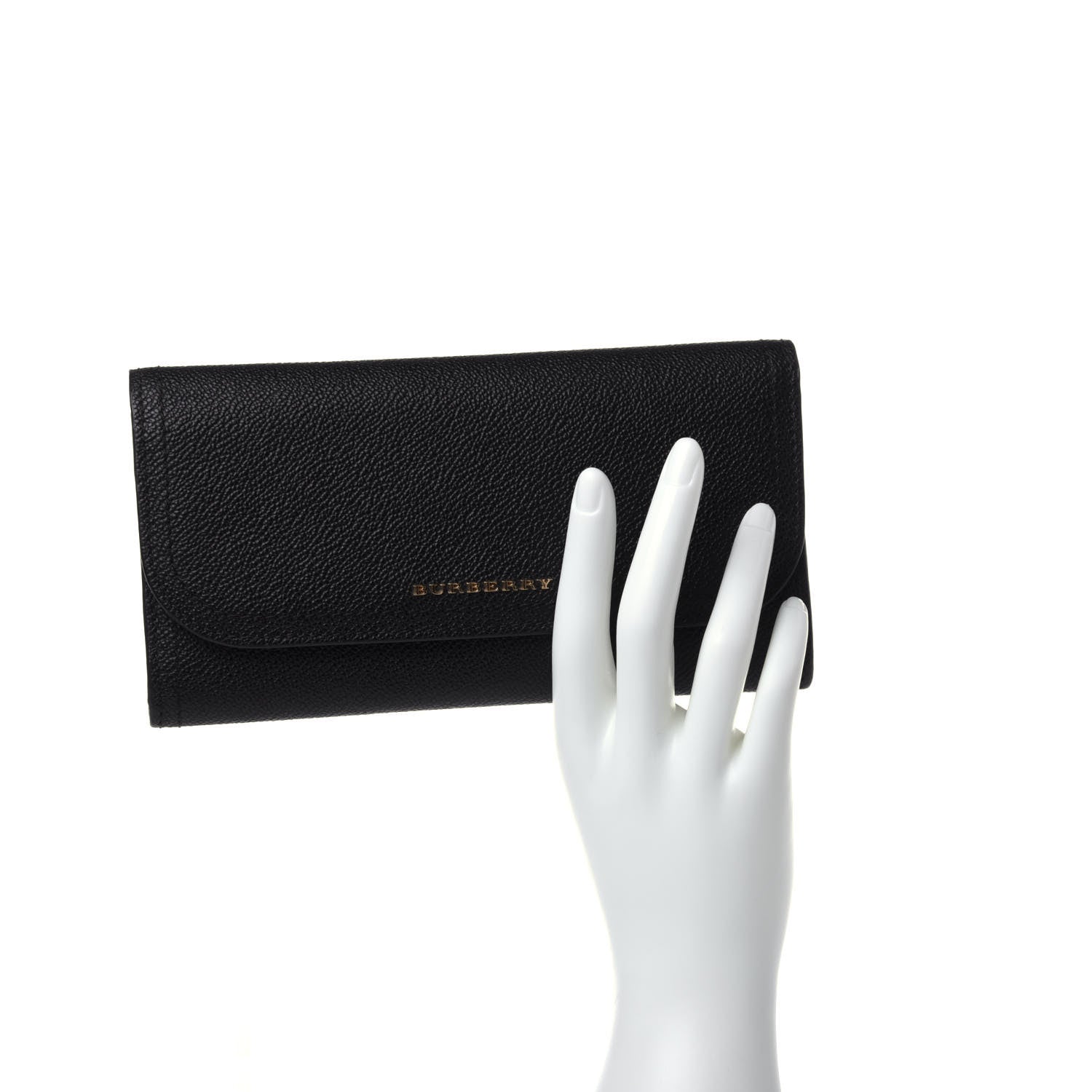 Burberry Grain Calfskin Continental Flap Wallet Black 2 of 11