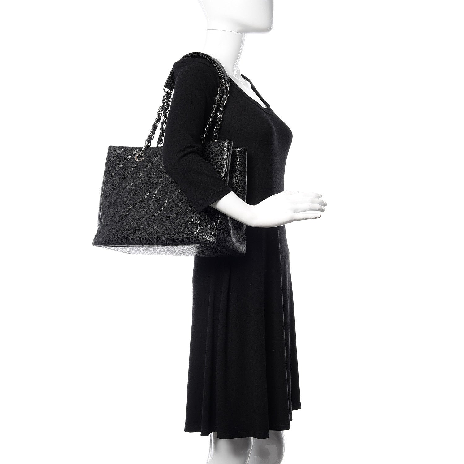 Chanel Caviar Quilted Grand Shopping Tote GST Black 2 of 12