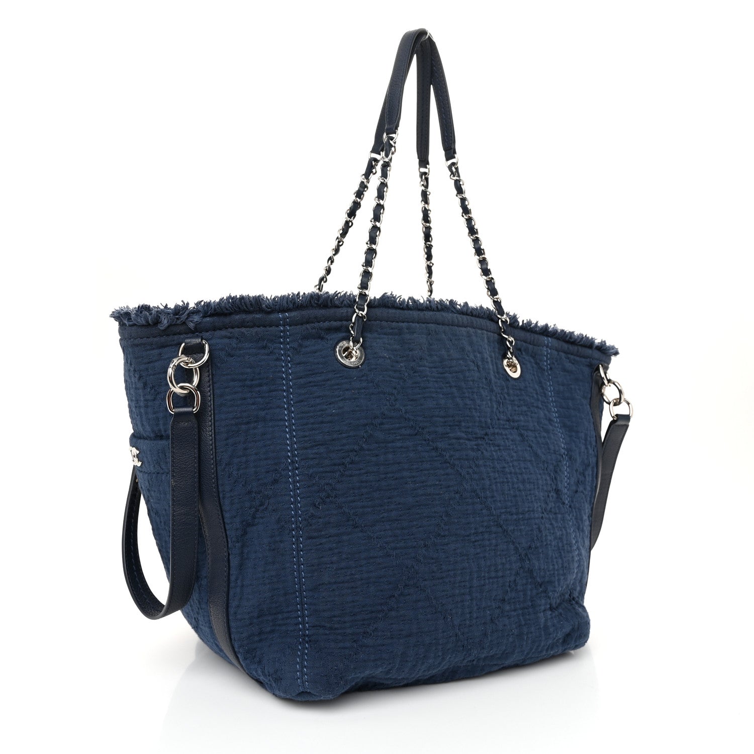 Chanel Canvas Medium Double Face Tote Navy 3 of 10